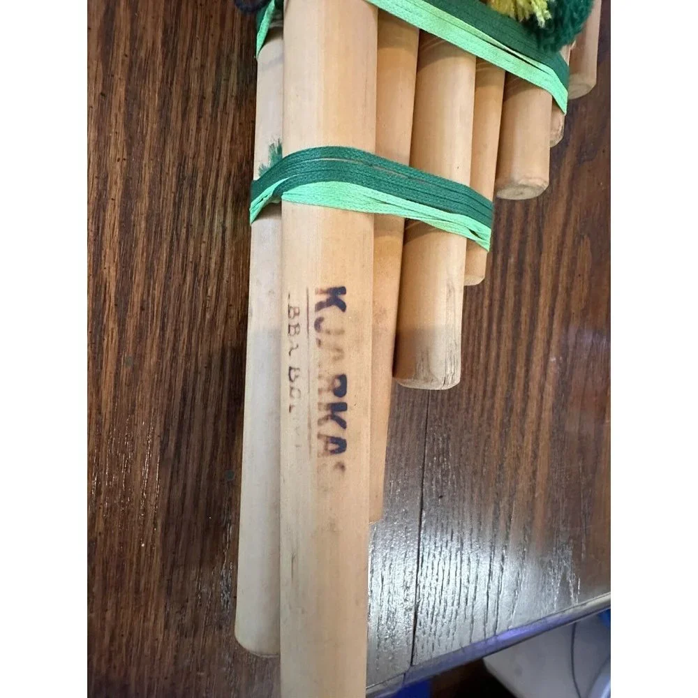 Vintage Kjarkas Bolivian Double Row Bamboo Pan‎ Pipes